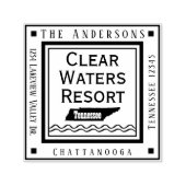 テネシーマップレイクハウス差出人住所スクエア セルフインキングスタンプ (デザイン)