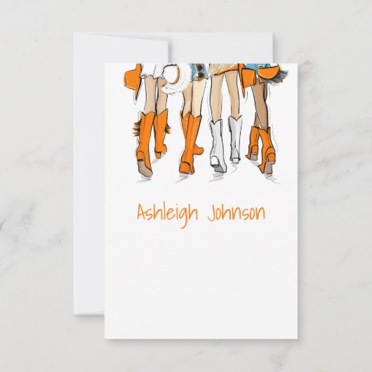 テネシーレディースカウボーイブーツオレンジファッション名 サンキューカード (裏面)