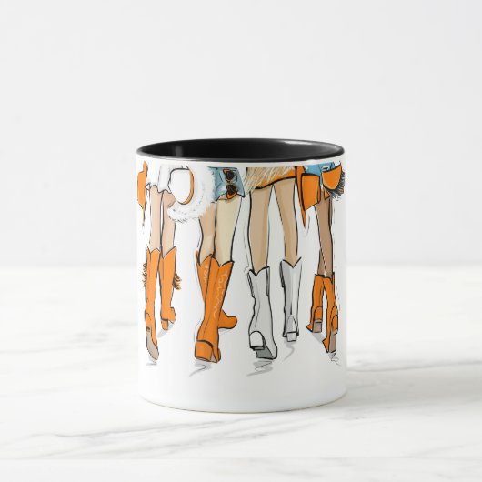 テネシーレディースカウボーイブーツオレンジファッション名 マグカップ (中央)