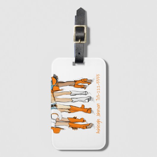 テネシーレディースカウボーイブーツオレンジファッション名 ラゲッジタグ (正面縦)