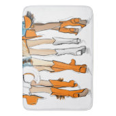 テネシーレディースカウボーイブーツオレンジファッション バスマット (正面縦)