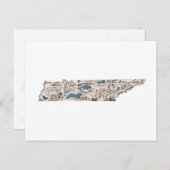 テネシーヴィンテージ写真マップアンティーク州グラフ ポストカード (正面/裏面)