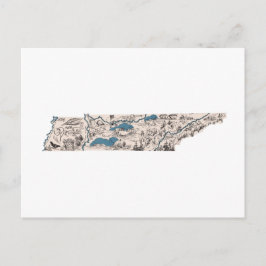 テネシーヴィンテージ写真マップアンティーク州グラフ ポストカード