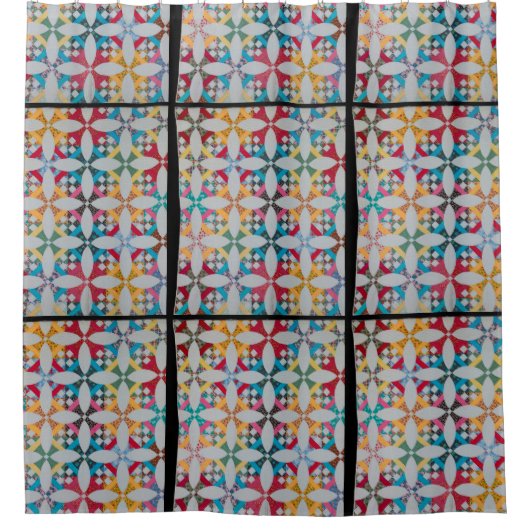 テネシー円キルト シャワーカーテン (正面)