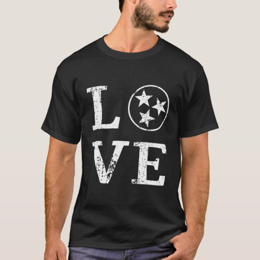 テネシー動揺して州旗ラブテネシー Tシャツ (正面)