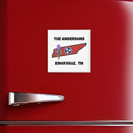 テネシー国旗と州フラワーアイリスカスタム文字 マグネット