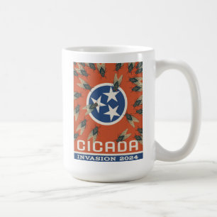 テネシー国旗のセミの侵入 コーヒーマグカップ
