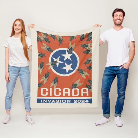 テネシー国旗のセミの侵入 フリースブランケット (インサイチュ)