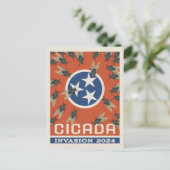 テネシー国旗のセミの侵入 ポストカード (スタンド正面)