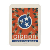 テネシー国旗のセミの侵入 マグネット (縦)