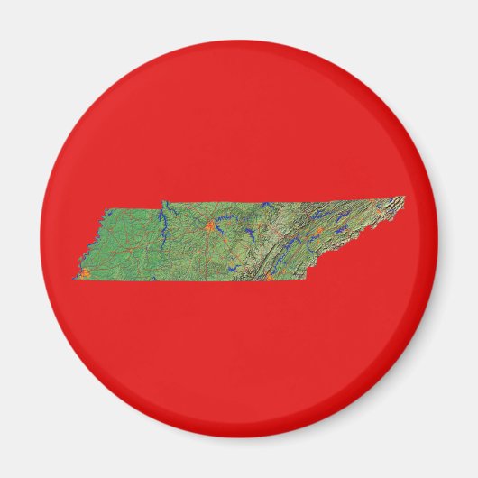テネシー地図マグネット マグネット (正面)