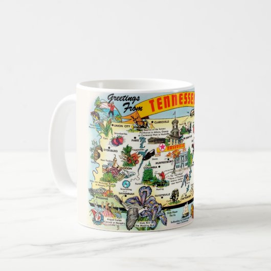 テネシー地図マグ コーヒーマグカップ (正面左)