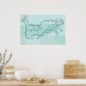 テネシー川とカンバーランド川30インチx 20インチ ポスター (キッチン)