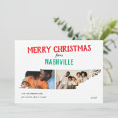 テネシー州からのメリークリスマス 二枚の写真入りカード シーズンカード (スタンド正面)