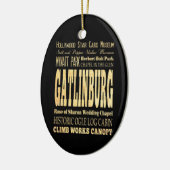 テネシー州のタイポグラフィの芸術のGatlinburg都市 セラミックオーナメント (左)