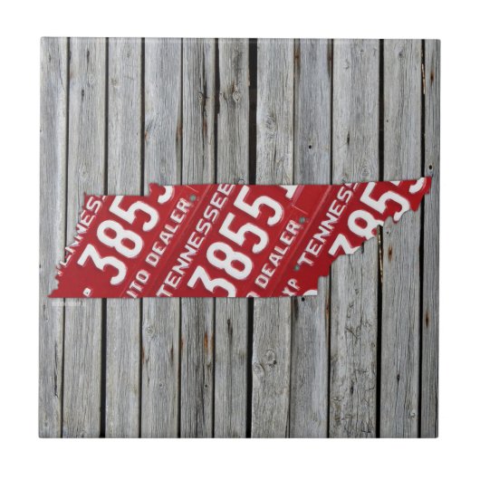 テネシー州のナンバープレートの地図のセラミックタイル タイル (正面)