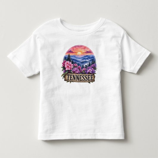 テネシー州のフラワーデザイン トドラーTシャツ (正面)