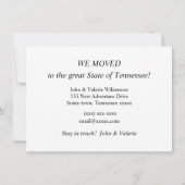 テネシー州のポストカードお引越しのお知らせ (裏面)