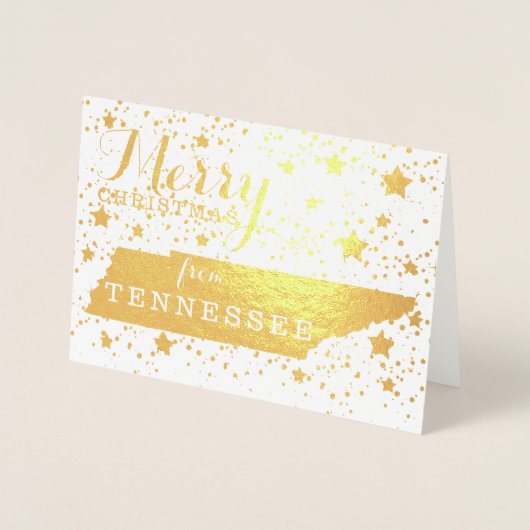 テネシー州のメリークリスマス州概要写真 箔カード (正面)
