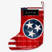 テネシー州の名前の動揺してな米国旗及び旗 スモールクリスマスストッキング (裏面)