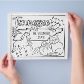 テネシー州の図形とファクトの色付けページ チラシ (手)