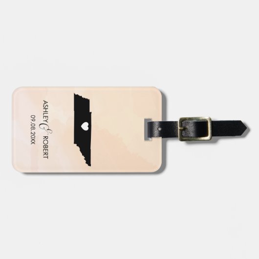 テネシー州の地図の結婚式の荷物のラベル、カスタムなギフト ラゲッジタグ (正面横)