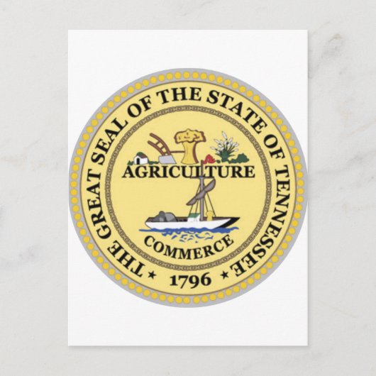 テネシー州の州のシール ポストカード (正面)