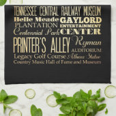 テネシー州の州のタイポグラフィの芸術のナッシュビル都市 キッチンタオル (折り畳み)