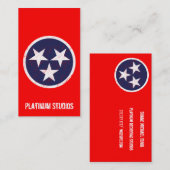 テネシー州の州の旗グランジな音楽スタジオ 名刺 (正面/裏面)