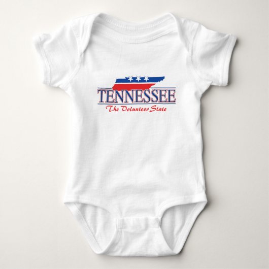 テネシー州の愛国心が強い幼児Tシャツ ベビーボディスーツ (正面)