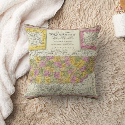 テネシー州の新しい地図 クッション (ブランケット)