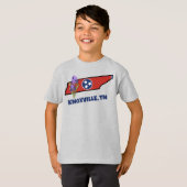 テネシー州の旗と花、紫色のアヤメのカスタムテキスト Tシャツ (正面フル)