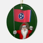 テネシー州の看板のあるサンタクロース セラミックオーナメント (左)