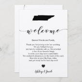 テネシー州の結婚式の歓迎の手紙及び旅程カード プログラム (正面/裏面)