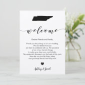 テネシー州の結婚式の歓迎の手紙及び旅程カード プログラム (スタンド正面)