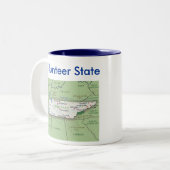 テネシー州の記号及び地図 ツートーンマグカップ (正面左)