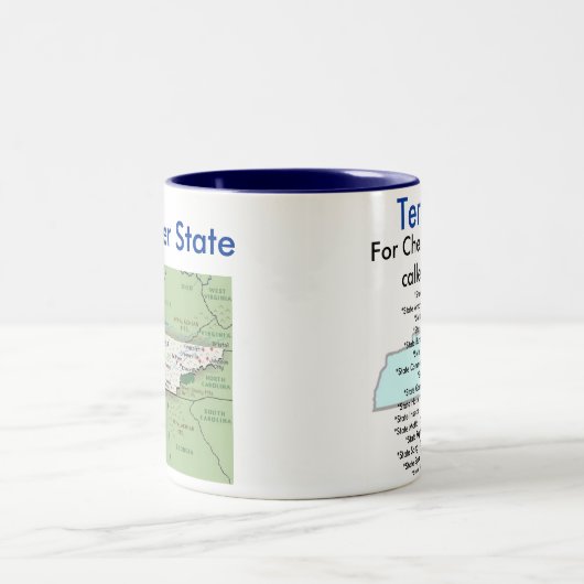 テネシー州の記号及び地図 ツートーンマグカップ (中央)