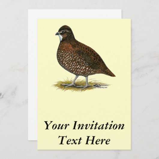 テネシー州の赤のウズラ 招待状 (正面/裏面)