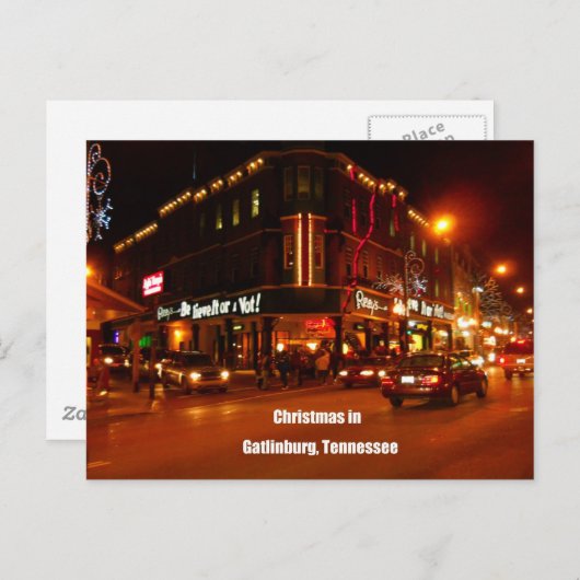 テネシー州ガトリンバーグのクリスマス シーズンポストカード (正面/裏面)