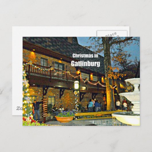 テネシー州ガトリンバーグのクリスマス シーズンポストカード (正面/裏面)
