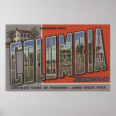 テネシー州コロンビア – ラージレターのシーン ポスター (正面)