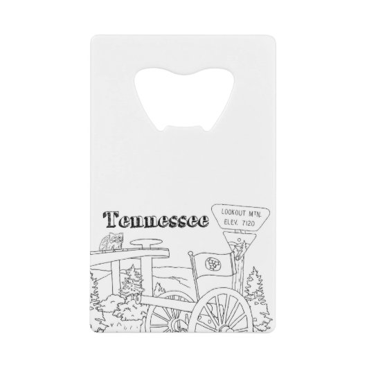 テネシー州シンボルボランティア州画像 クレジットカード栓抜き (正面)