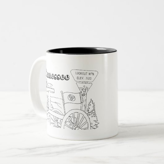 テネシー州シンボルボランティア州画像 ツートーンマグカップ (正面左)