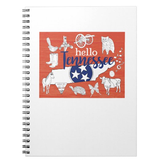 テネシー州シンボルボランティア州画像 ノートブック (正面)