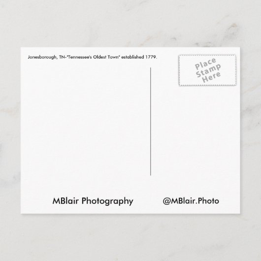 テネシー州ジョネズボロ通り葉書 ポストカード (裏面)
