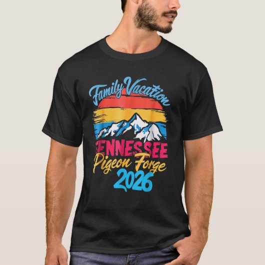 テネシー州スモーキー山脈家族旅行 2026 ぶた Tシャツ (正面)
