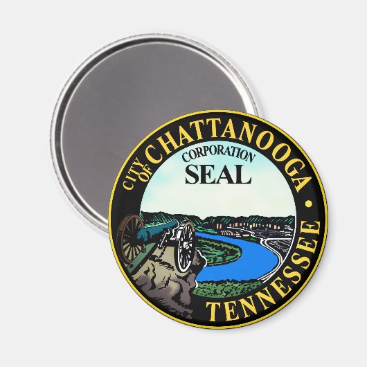 テネシー州チャタヌーガのシール マグネット (正面/裏面)