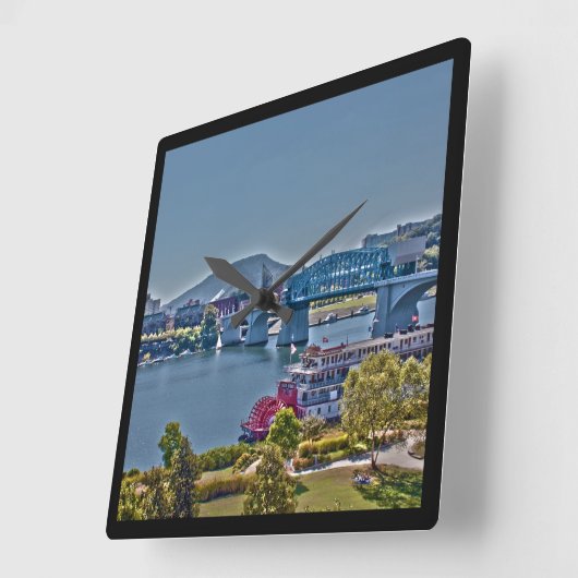 テネシー州チャタヌーガのフォトウォール時計 スクエア壁時計 (傾斜)