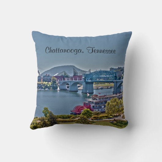 テネシー州チャタヌーガ写真枕 クッション (裏面)