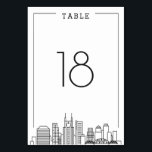 テネシー州ナシ結婚ビル |テーブル番号 テーブルナンバー<br><div class="desc">テネエレガントシーミニマル州ナ結婚ッシュビルの素晴らしい街で結婚のためのテーブル番号カードが行われている。市内スカイラインの様式化されたバージョンの上に置かれた簡人気がある略的な表の番号を備えユニークている。</div>